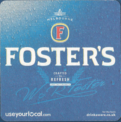 Fosters Beer Mat 3 Front