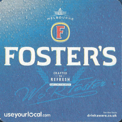 Fosters Beer Mat 6 Front