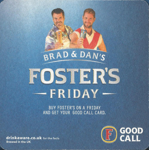 Fosters Beer Mat 8 Front