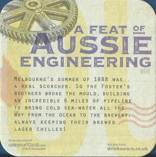 Fosters Beer Mat 17 Back