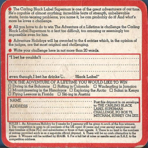 Carling Beer Mat