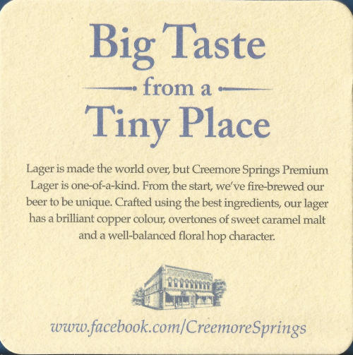 Creemore Spring Beer Mat 1 Back