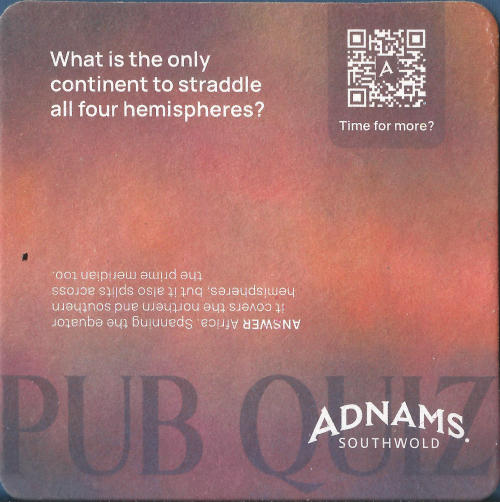 Adnams Beer Mat