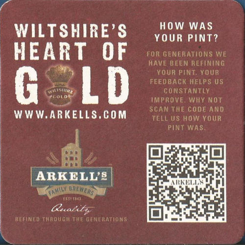Arkell's Beer Mat 1 Back