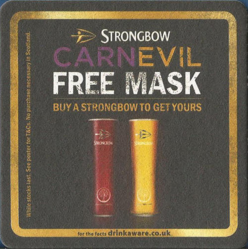 Strongbow Carnevil Beer Mat 5 Back
