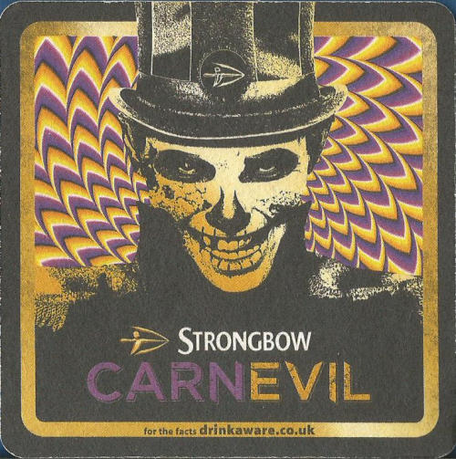 Strongbow Carnevil Beer Mat 6 Front