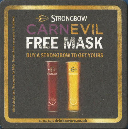 Strongbow Carnevil Beer Mat 6 Back