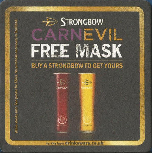 Strongbow Carnevil 2019 Beer Mat