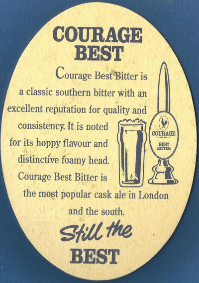 Courage Best Beer Mat 1 Back