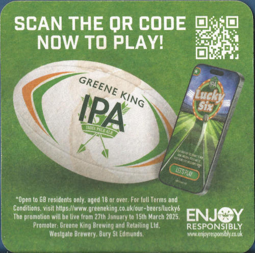 Greene King IPA Beer Mat