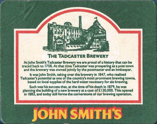 John Smiths Beer Mat