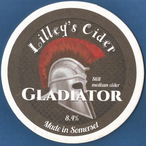 Lilley's Gladiator Cider Beer Mat 2 Front
