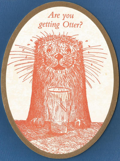Otter Beer Mat 1 Back