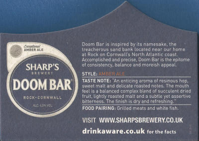 Doom Bar Beer Mat 1 Back