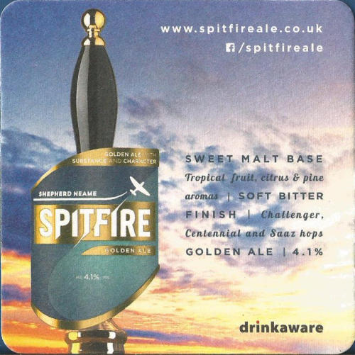 Shepherd Neame Spitfire Beer Mat