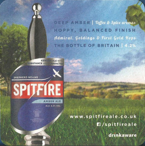 Shepherd Neame Spitfire Beer Mat