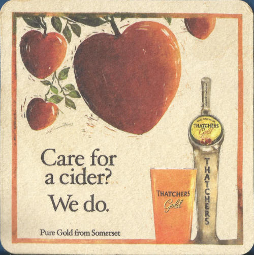 Thatchers Gold Beer Mat 1 Back