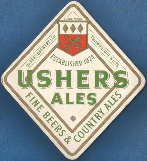 Ushers Beer Mat 1 Front