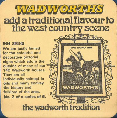 Wadworth Beer Mat 1 Back