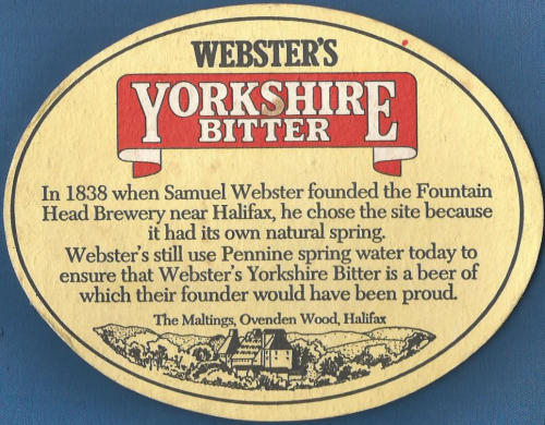 Websters Beer Mat 1 Back