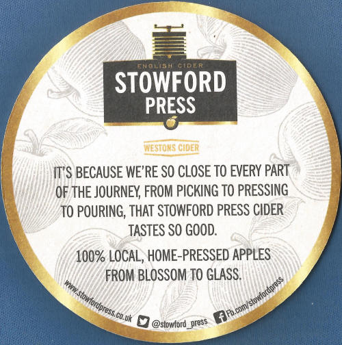 Westons Stowford Press Beer Mat