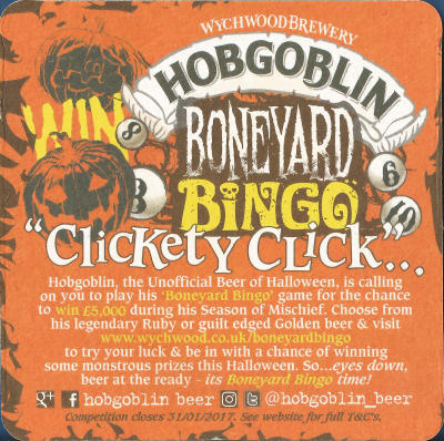 Hobgoblin Beer Mat 1 Back