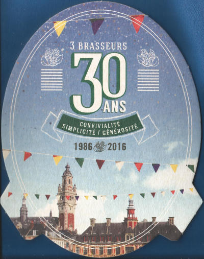 3 Brasseurs Beer Mat 1 Front