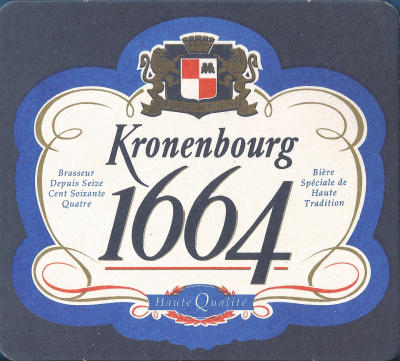 Kronenbourg 1664 Beer Mat 1 Front