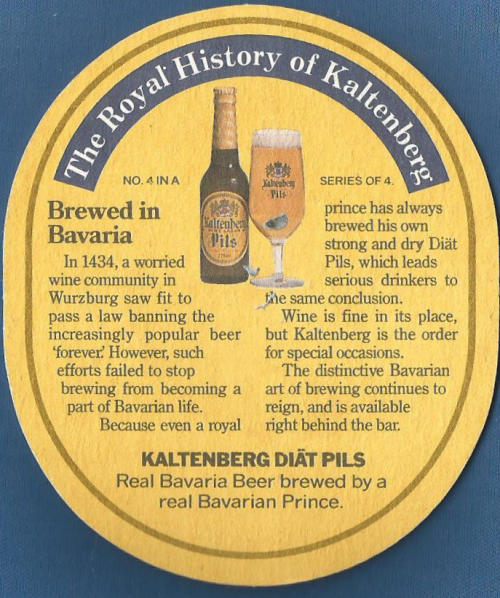 Kaltenberg Beer Mat 2 Back