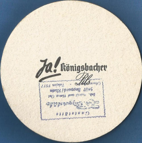 Konigsbacher Beer Mat 1 Back