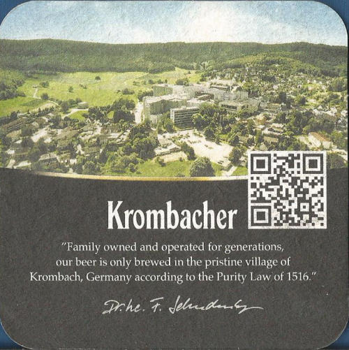 Krombacher Beer Mat 1 Back