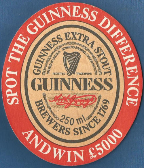Guinness Beer Mat 13 Front