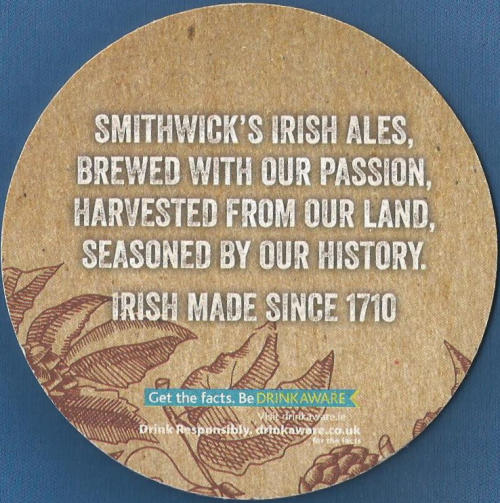 Smithwicks Beer Mat 1 Back