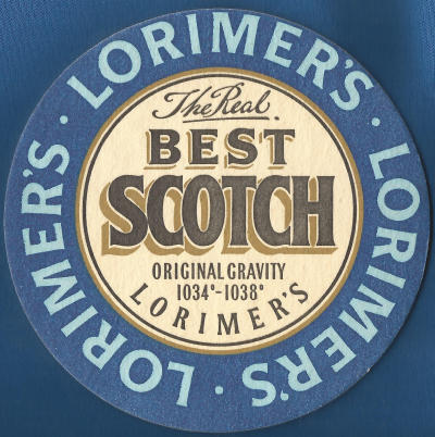 Lorimer's Best Scotch Beer Mat 1 Back