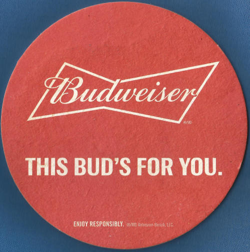 Budweiser Beer Mat 1 Back