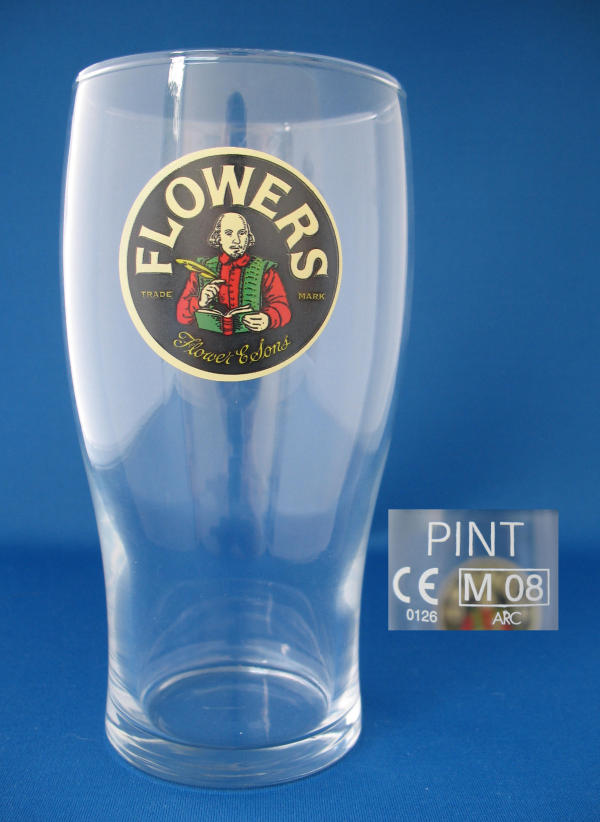 Flowers Beer Glass 000108B035