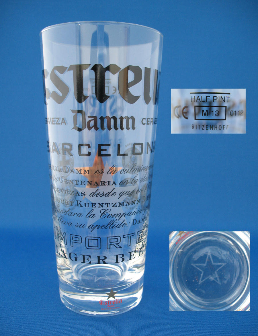 Estrella Damm Beer Glass 000182B027 