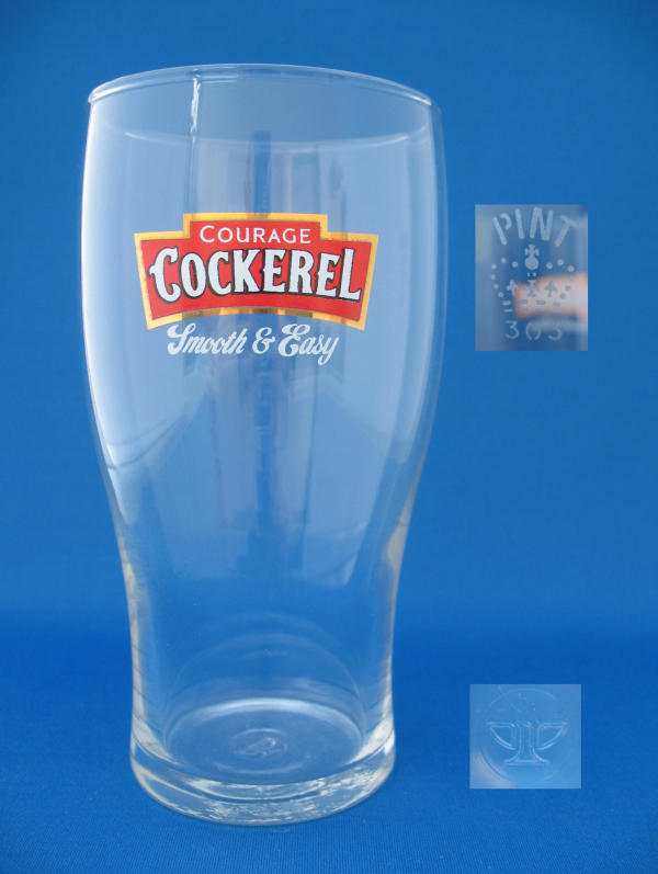 Courage Cockerel Beer Glass