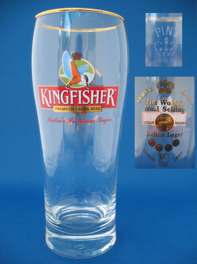 Kingfisher Beer Glass 000444B034