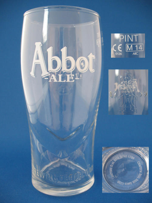 Greene King Abbot Ale Beer Glass 000679B055