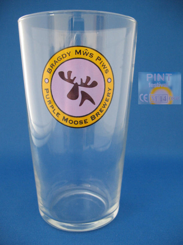 000768B061 Purple Moose Beer Glass