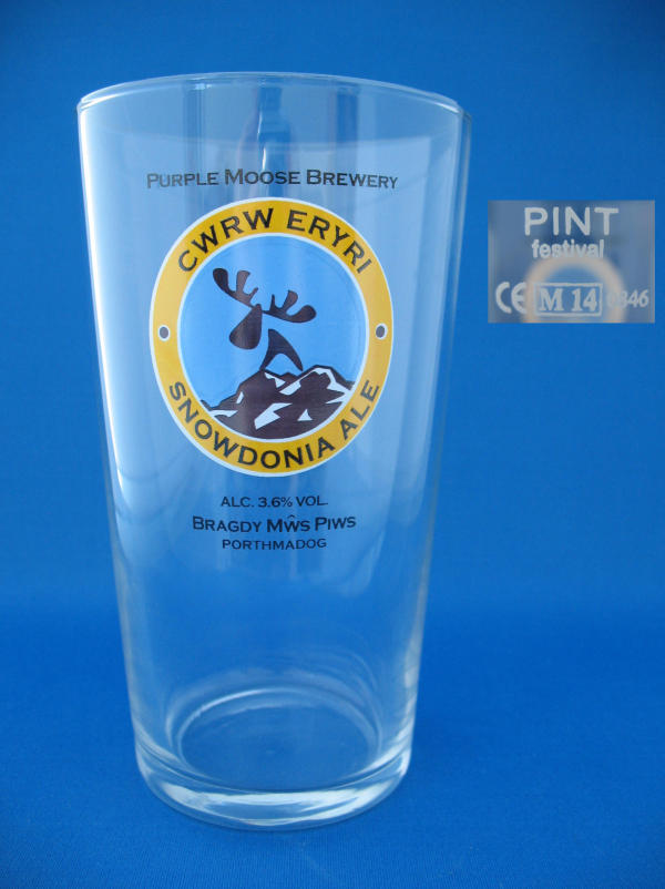 000779B061 Purple Moose Beer Glass