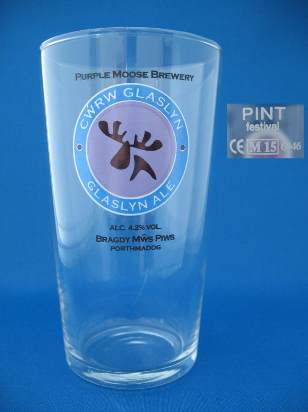 000780B061 Purple Moose Beer Glass