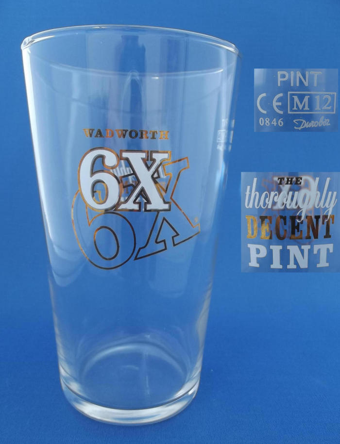 Wadworth 6X Beer Glass 000903B069