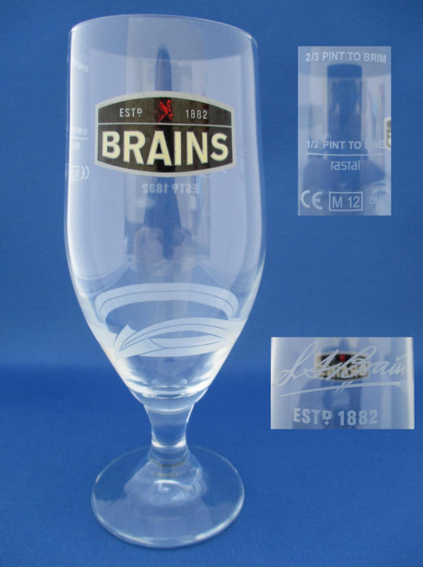 Brains Beer Glass