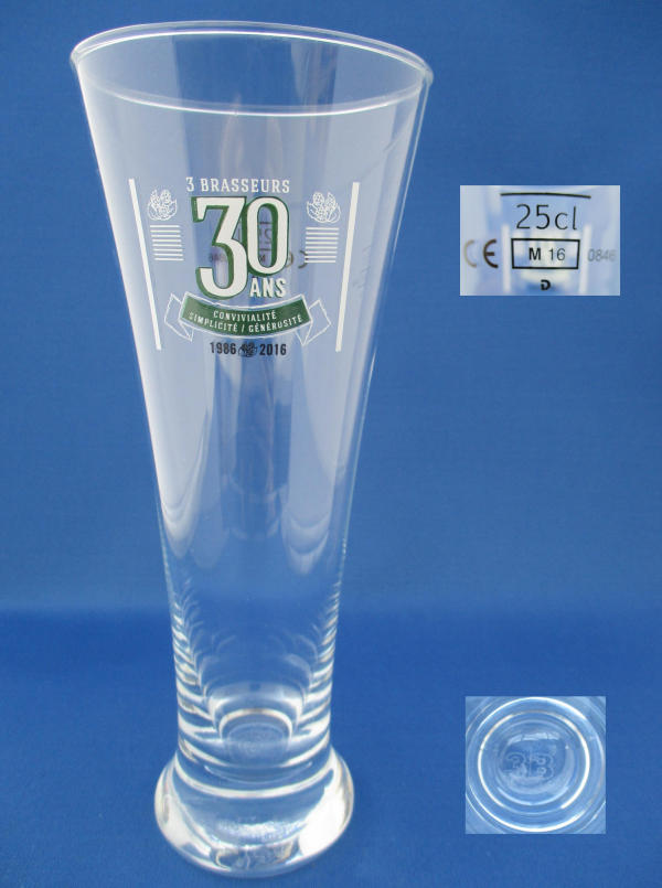 3 Brasseurs Beer Glass 001140B084