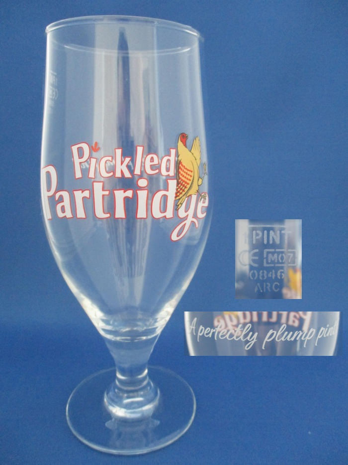 Pickled Partridge Beer Glass 001223B089