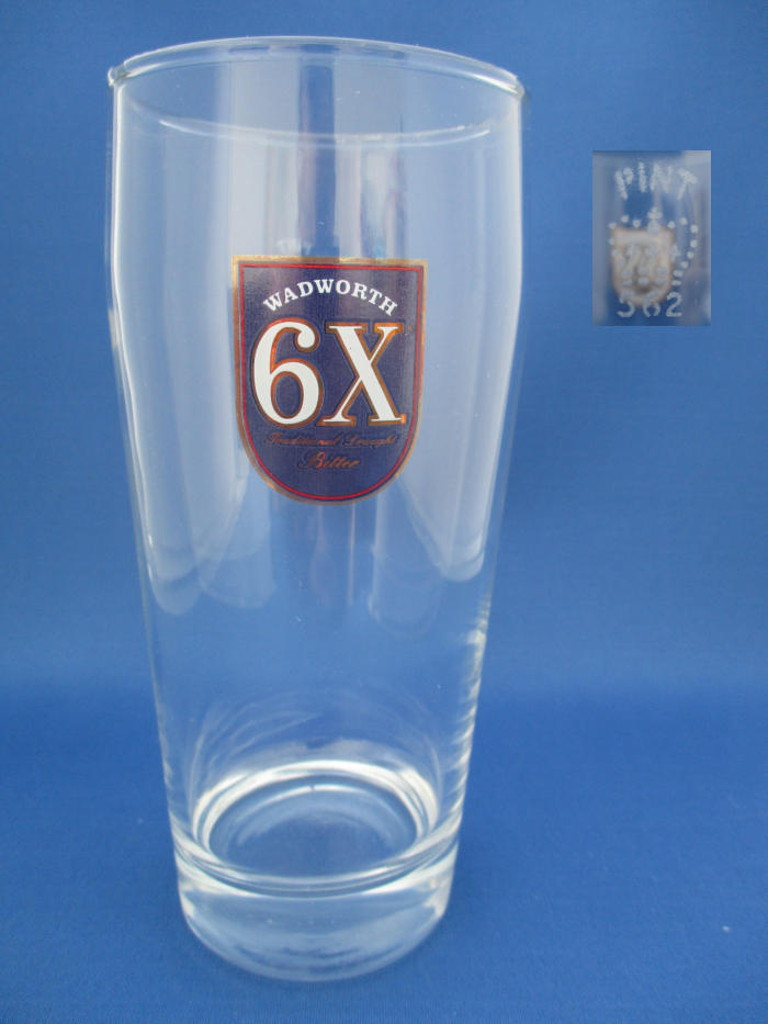 Wadworth 6X Beer Glass 001228B090