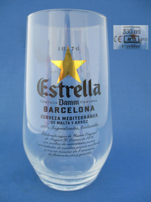 Estrella Damm Beer Glass