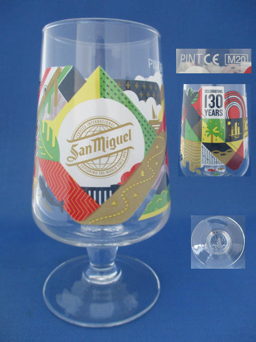 San Miguel 130 Years Glass